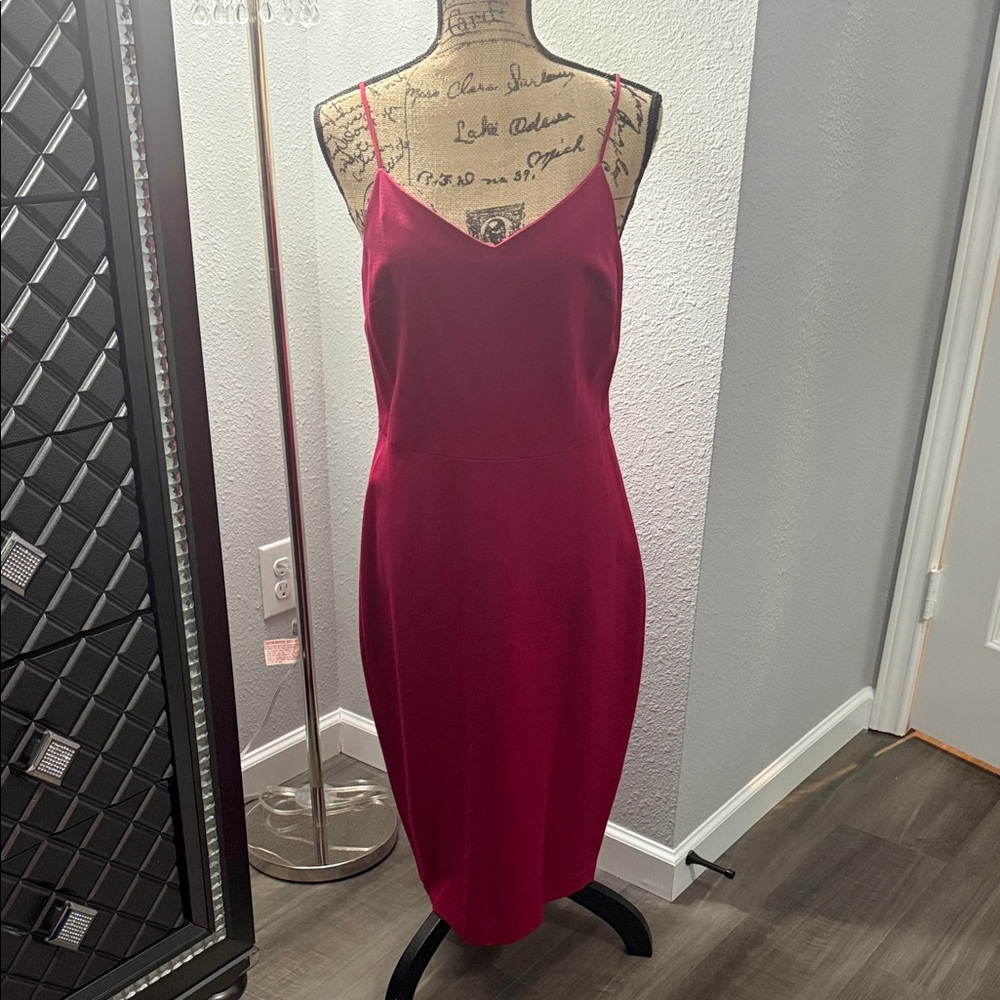 1. STATE Red Midi Dress with Spaghetti Straps